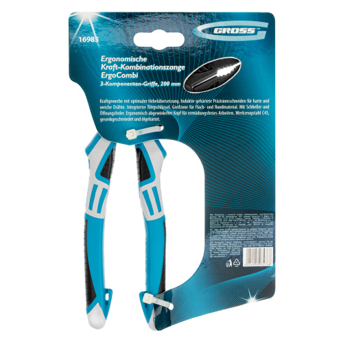 Плоскогубцы комбинированные с изогнутой головой, трехкомпонентные рукоятки, 200 мм Gross по ценам производителя в Москве с доставкой по всей России