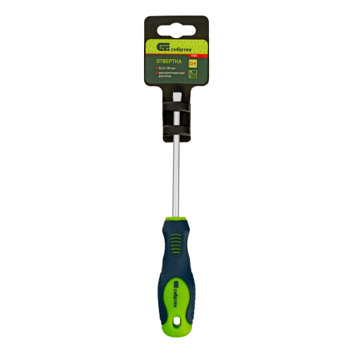 Отвертка, SL5 х 100 мм, CrV, двухкомпонентная рукоятка Сибртех по ценам производителя в Москве с доставкой по всей России