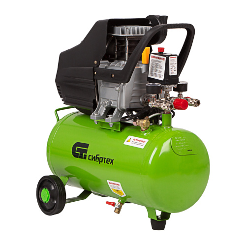 Компрессор воздушный КК-1500/24, 1.5 кВт, 198 л/мин, 24 л, прямой привод, масляный Сибртех по ценам производителя в Москве с доставкой по всей России