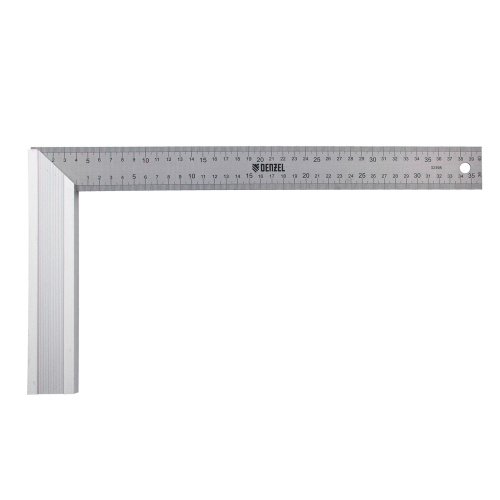 Угольник стальной 400 мм, нержавеющая сталь, градуировка, алюминиевое основание Denzel по ценам производителя в Москве с доставкой по всей России