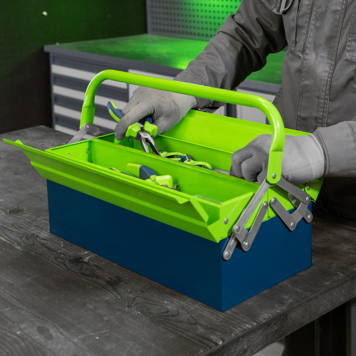 Ящик для инструмента, 430 х 200 х 160 мм, три секции, металлический Сибртех по ценам производителя в Москве с доставкой по всей России