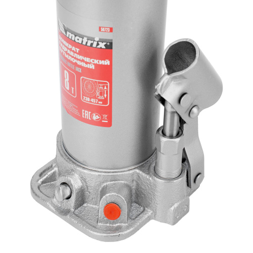 Домкрат гидравлический бутылочный, 8 т, высота подъема 230-457 мм Matrix по ценам производителя в Москве с доставкой по всей России