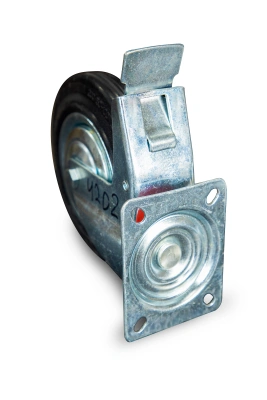 Колесо поворотное резина SCb 80 200 мм с тормозом (N) по ценам производителя в Москве с доставкой по всей России