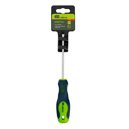 Отвертка, SL4 х 100 мм, CrV, двухкомпонентная рукоятка Сибртех по ценам производителя в Москве с доставкой по всей России