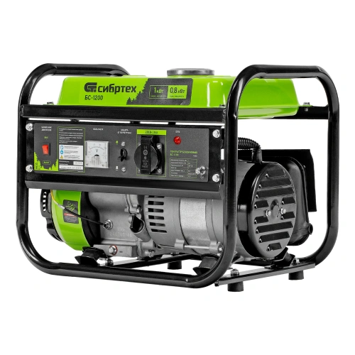Генератор бензиновый БС-1200, 1 кВт, 230 В, четырехтактный, 5.5 л, ручной стартер Сибртех по ценам производителя в Москве с доставкой по всей России