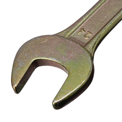 Ключ рожковый, 24 х 27 мм, желтый цинк Сибртех по ценам производителя в Москве с доставкой по всей России