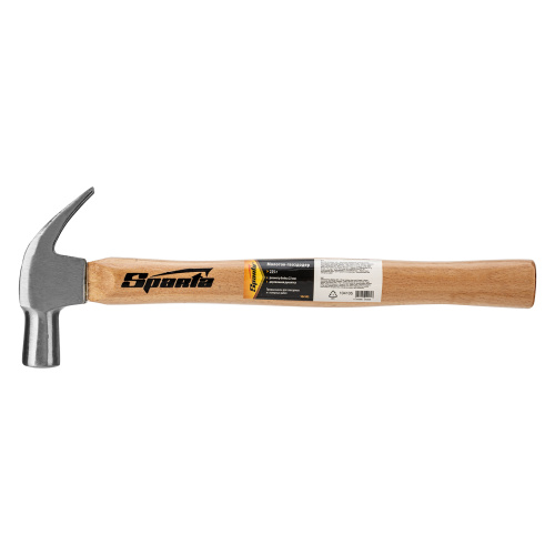Молоток-гвоздодер, 225 г, боек 22 мм, деревянная рукоятка Sparta по ценам производителя в Москве с доставкой по всей России
