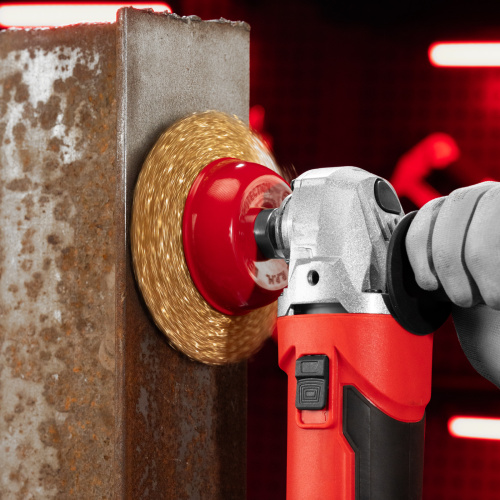 Щетка для УШМ, 100 мм, М14, "чашка", латунированная витая проволока Matrix по ценам производителя в Москве с доставкой по всей России