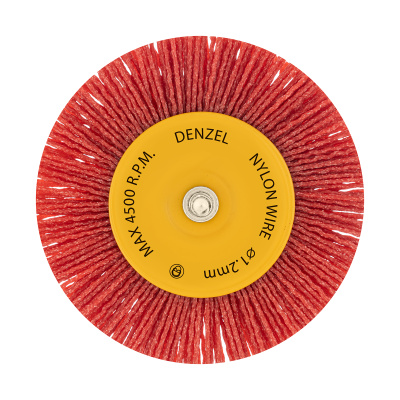 Щетка для дрели, 100 мм, Плоская, со шпилькой, нейлоновая щетина Denzel по ценам производителя в Москве с доставкой по всей России