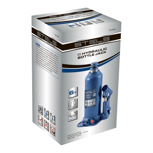 Домкрат гидравлический бутылочный, 6 т, h подъема 207-404 мм Stels по ценам производителя в Москве с доставкой по всей России
