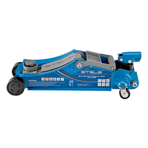 Домкрат гидравлический подкатной, поворотная рукоятка, 2 т, Low Profile, 100-350 мм Stels по ценам производителя в Москве с доставкой по всей России