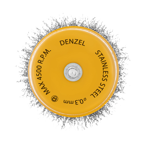 Щетка для дрели, 75 мм, Чашка, со шпилькой, нержавеющая витая проволока Denzel по ценам производителя в Москве с доставкой по всей России