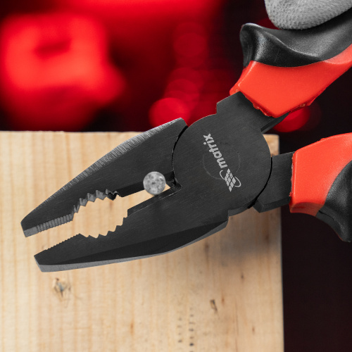 Плоскогубцы комбинированные Black Nickel, 200 мм, двухкомпонентные рукоятки Matrix по ценам производителя в Москве с доставкой по всей России