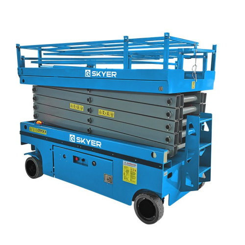 Самоходный ножничный подъемник с выдвижной платформой SKYER PL1435 по ценам производителя в Москве с доставкой по всей России