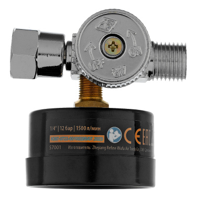 Регулятор давления с манометром для краскораспылителя K1500, 12 бар, 1/4" Denzel по ценам производителя в Москве с доставкой по всей России