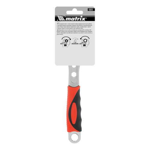 Ключ разводной, 250 мм, переставная губка, двухкомпонентная рукоятка Matrix по ценам производителя в Москве с доставкой по всей России