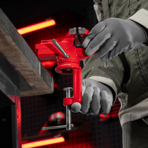 Тиски слесарные, 80 мм, настольные, поворотные, c наковальней MTX по ценам производителя в Москве с доставкой по всей России