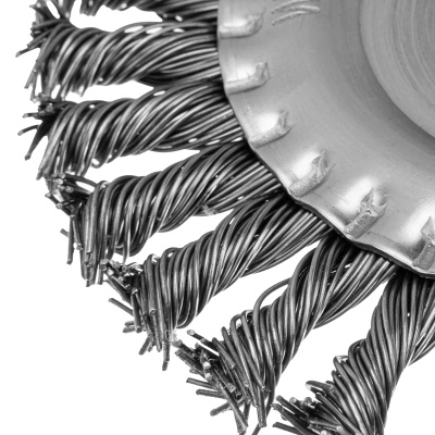 Щетка для УШМ 150 мм, М14, плоская, крученая проволока 0.8 мм Matrix по ценам производителя в Москве с доставкой по всей России