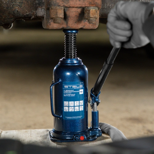 Домкрат гидравлический бутылочный, 16 т, h подъема 227-457 мм Stels по ценам производителя в Москве с доставкой по всей России