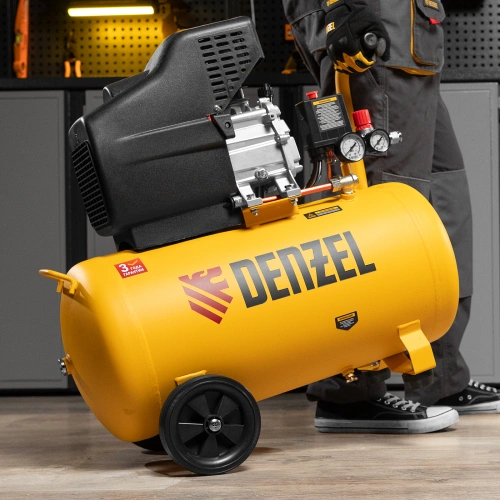 Компрессор воздушный, прямой привод DC1500/50, 1.5 кВт, 50 литров, 220 л/мин Denzel по ценам производителя в Москве с доставкой по всей России