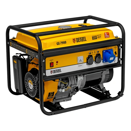 Генератор бензиновый GE 7900, 6.5 кВт, 220 В/50 Гц, 25 л, ручной пуск Denzel по ценам производителя в Москве с доставкой по всей России