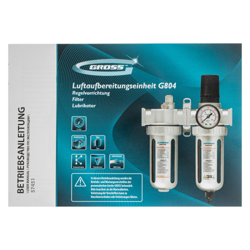Блок подготовки воздуха регулятор-фильтр-лубрикатор G804, 1/2 Gross по ценам производителя в Москве с доставкой по всей России