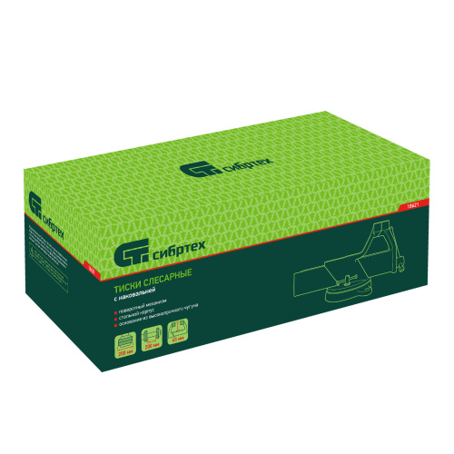 Тиски слесарные, 200 мм, стальные, поворотные Сибртех по ценам производителя в Москве с доставкой по всей России