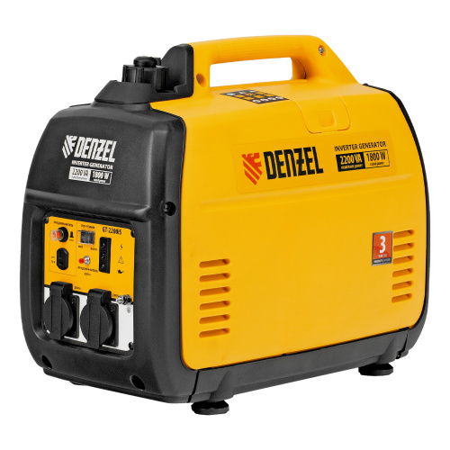 Генератор инверторный GT-2200iS, 2.2 кВт, 230 В, бак 4 л, закрытый корпус, ручной старт Denzel по ценам производителя в Москве с доставкой по всей России