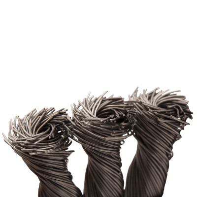 Щетка для УШМ, 150 мм, "Плоская", крученая нержавеющая проволока 0.5мм, посадка 22.2 мм Denzel по ценам производителя в Москве с доставкой по всей России