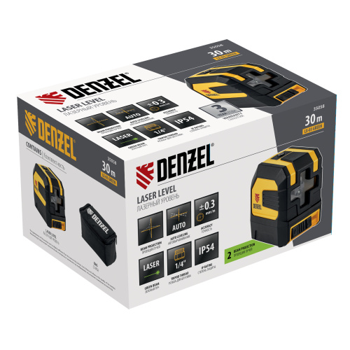 Лазерный уровень LX 03 Green, 30 м, 520 нм, резьба 1/4" Denzel по ценам производителя в Москве с доставкой по всей России