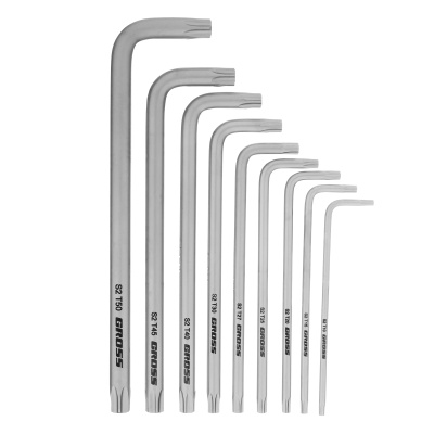 Набор ключей имбусовых Torx -TT, 9 шт: T10-T50, удлиненные, S2, сатинированные Gross по ценам производителя в Москве с доставкой по всей России