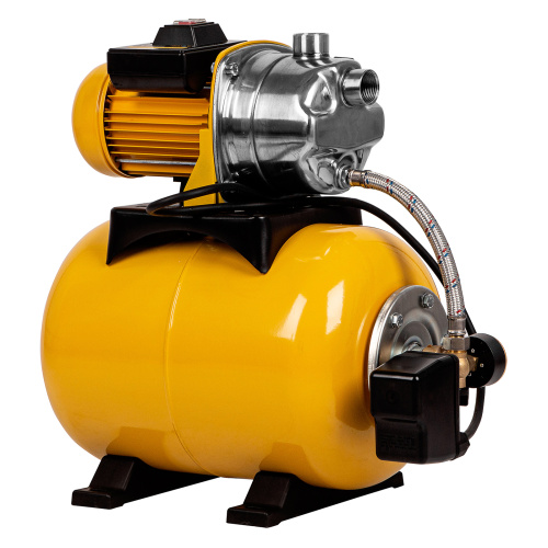 Насосная станция PS1000Х, 1000 Вт, 3500 л/ч, ресивер 24 л, подъем 44 м, нержавейка Denzel по ценам производителя в Москве с доставкой по всей России