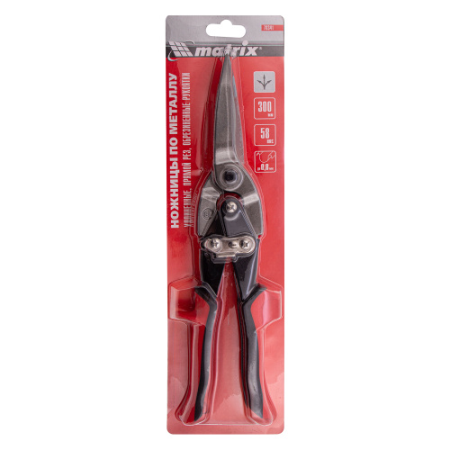 Ножницы по металлу, удлиненные, 285 мм, пряморежущие, обрезиненные рукоятки Matrix по ценам производителя в Москве с доставкой по всей России