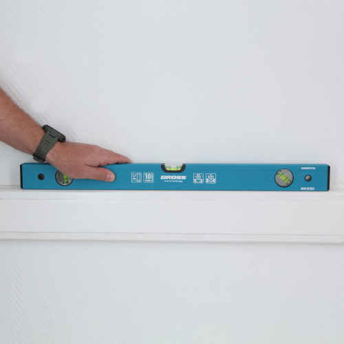 Уровень алюминиевый усиленный, 600 мм, 3 глазка Gross по ценам производителя в Москве с доставкой по всей России