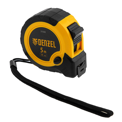 Рулетка 5м х 19мм, двухкомп. корпус, кнопка-пауза Denzel по ценам производителя в Москве с доставкой по всей России
