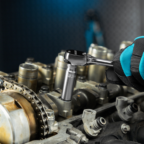 Ключ-трещотка 1/4", CrV, 120 зубьев, цельнометаллический, хром Gross по ценам производителя в Москве с доставкой по всей России