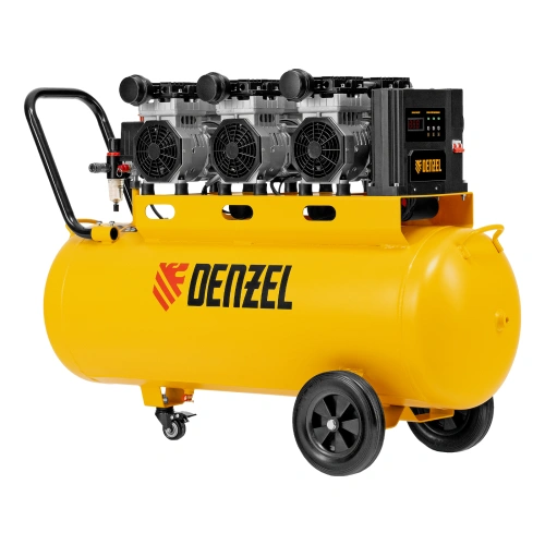 Компрессор безмасляный, малошумный  DLS 2250/100, 2250 Вт, 3x750, 100 л, 410 л/мин блок управления/ Denzel по ценам производителя в Москве с доставкой по всей России