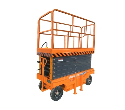 Подъемник ножничный передвижной 500 кг 12/14 м TOR SJY-0,5-12 DC аккумуляторный (G)