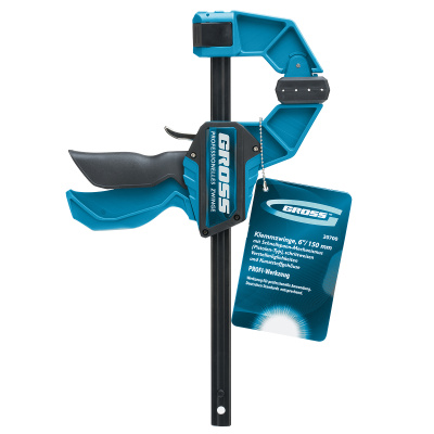 Струбцина реечная, быстрозажимная, пистолетного типа, пошаговый механизм, пластиковый корпус, 150 мм Gross по ценам производителя в Москве с доставкой по всей России