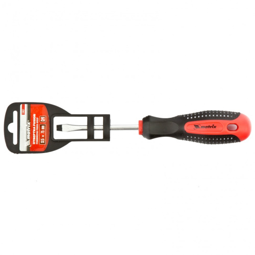 Отвертка Fusion, SL5 х 75 мм, CrV, трехкомпонентная рукоятка "Anti slip" Matrix по ценам производителя в Москве с доставкой по всей России