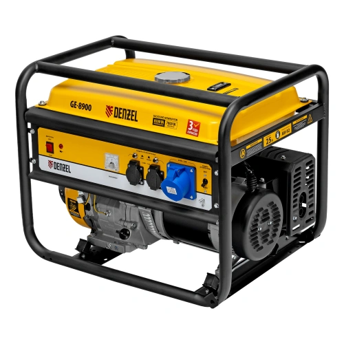 Генератор бензиновый GE 8900, 8.5 кВт, 220 В/50 Гц, 25 л, ручной старт Denzel по ценам производителя в Москве с доставкой по всей России