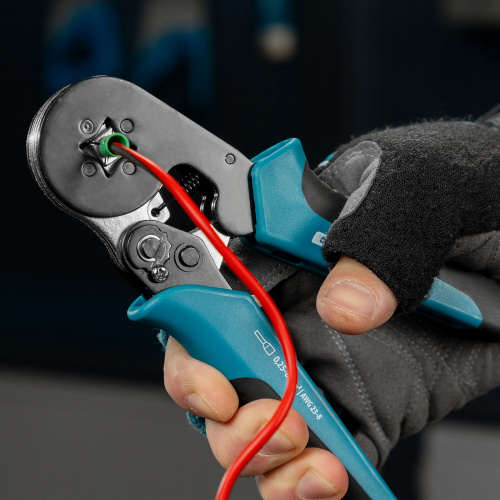 Клещи (пресс-клещи) для обжима наконечников электропроводов с сечением 0.25-8 мм2 Gross по ценам производителя в Москве с доставкой по всей России