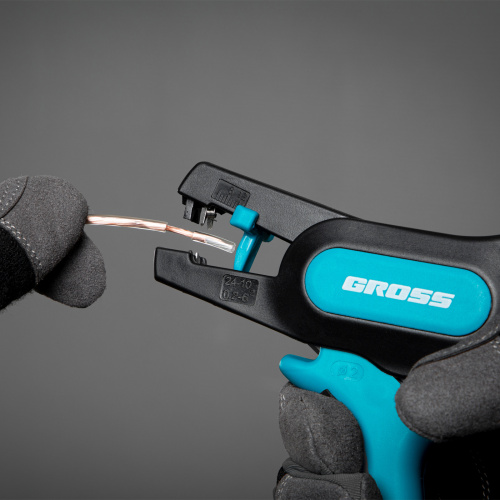 Щипцы для зачистки электропроводов 0.2-6 мм2 (10-24 AWG) лезвие: нержавеющая сталь Gross по ценам производителя в Москве с доставкой по всей России