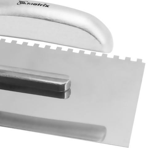 Гладилка из нержавеющей стали, 280 х 130 мм, деревянная ручка, зуб 6 х 6 мм Matrix по ценам производителя в Москве с доставкой по всей России