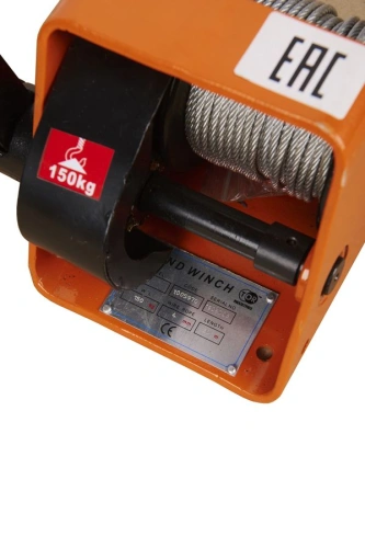 Лебедка ручная барабанная с тросом  150кг  20м со съемной ручкой TOR GR по ценам производителя в Москве с доставкой по всей России