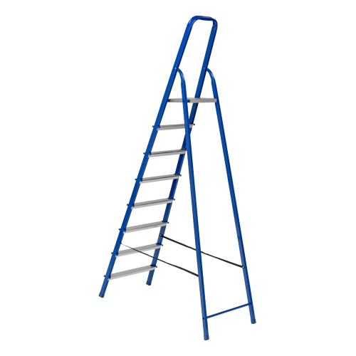 Стремянка, 8 ступеней, стальной профиль, алюминиевые ступени Сибртех по ценам производителя в Москве с доставкой по всей России