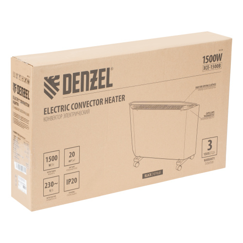 Конвектор электрический XCE-1500 B, 230 В, 1500 Вт, X-образный нагреватель Denzel по ценам производителя в Москве с доставкой по всей России