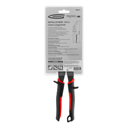 Ножницы по металлу "Piranha", 270 мм, прямой и левый проходной рез, сталь СrMo, двухкомпонентные рукоятки Gross по ценам производителя в Москве с доставкой по всей России