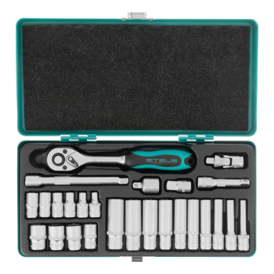 Набор торцевых головок с трещоткой, 1/4", 26 предметов Stels по ценам производителя в Москве с доставкой по всей России
