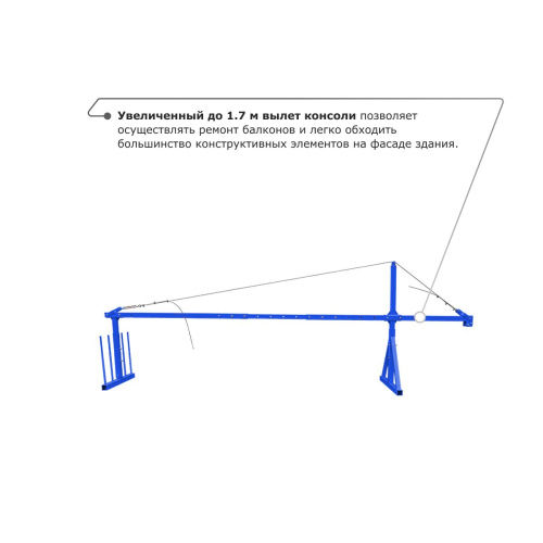 Строительная люлька ZLP-800 (длина платформы 7,5 м, длина троса 60 м) по ценам производителя в Москве с доставкой по всей России